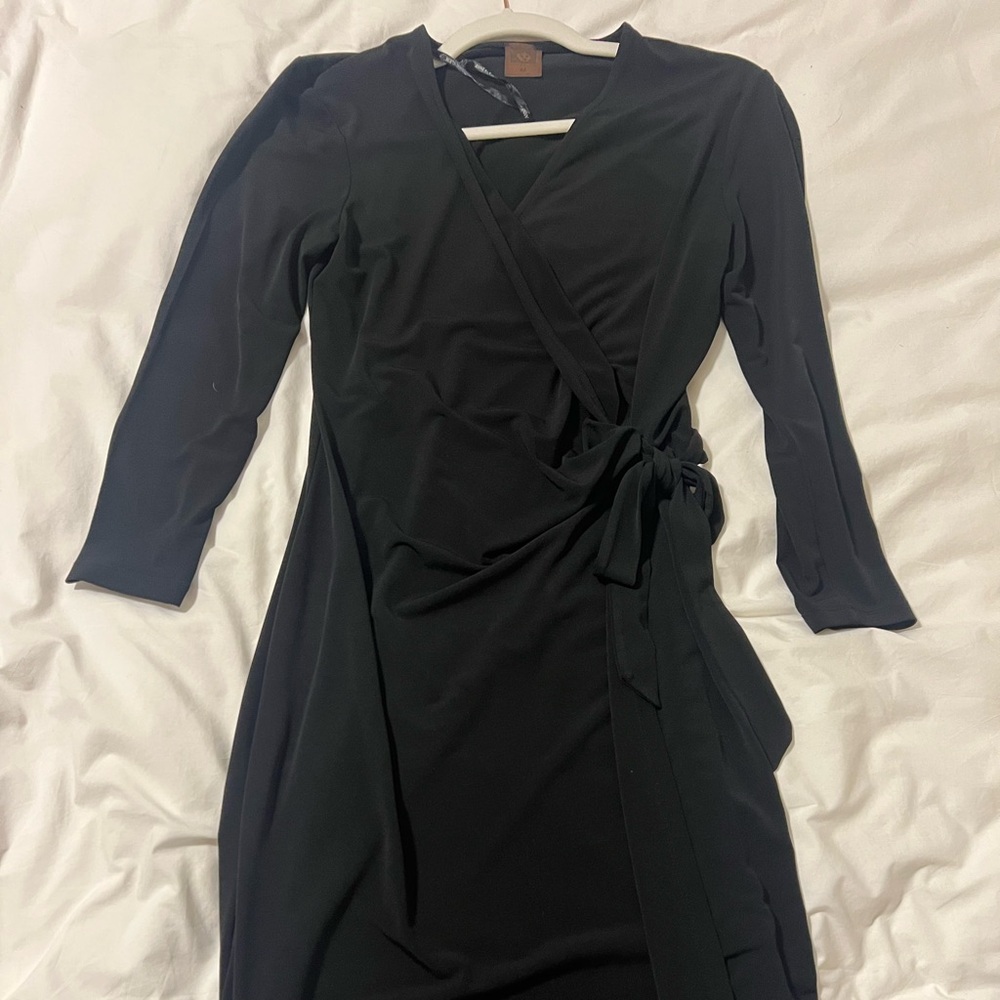 Anne Klein Elegant Black Long Sleeve Dress